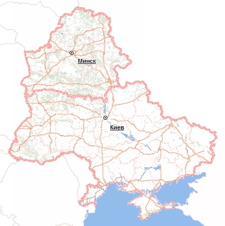 Карта Украины и Белоруссии от Визиком