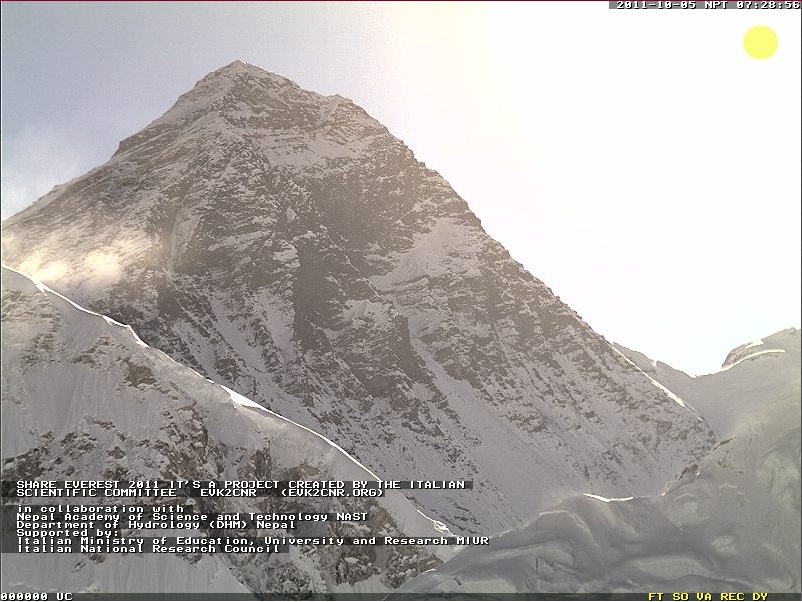вид с веб-камеры на Эверест